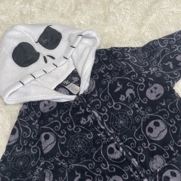 Disney Nightmare Before Christmas one piece pajama with hood. - Picture 2 of 6
